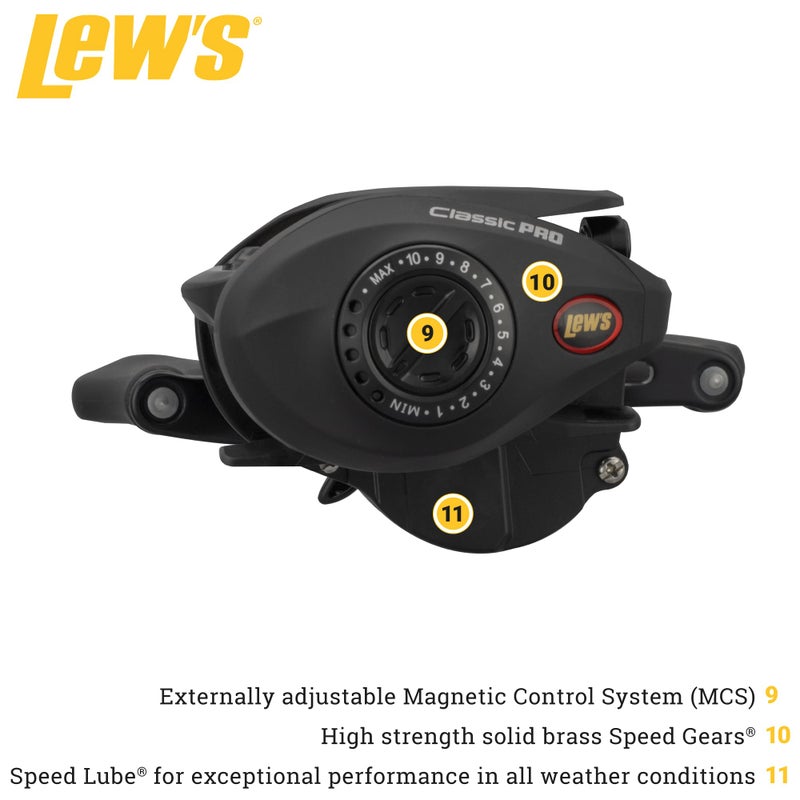 Lew's Classic Pro Speed Spool SLP Baitcast Fishing Reel, 7.5:1 Gear Ratio, Graphite Frame, Premium 5 Stainless Steel Ball Bearings - Image 4
